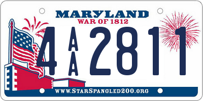 MD license plate 4AA2811