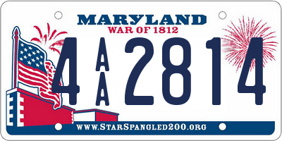 MD license plate 4AA2814