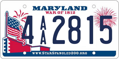 MD license plate 4AA2815