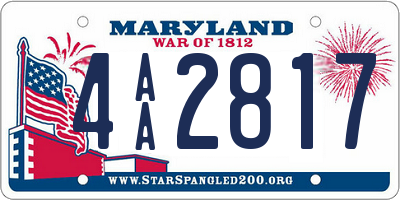 MD license plate 4AA2817