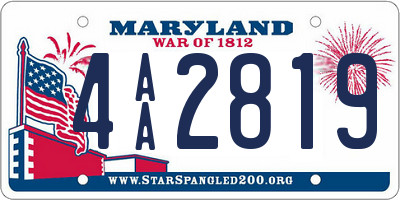 MD license plate 4AA2819