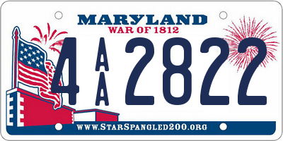 MD license plate 4AA2822