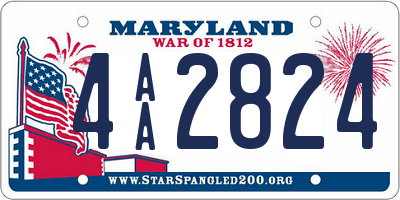 MD license plate 4AA2824