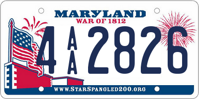 MD license plate 4AA2826