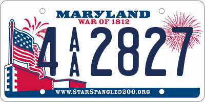 MD license plate 4AA2827