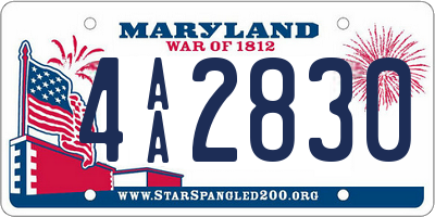 MD license plate 4AA2830