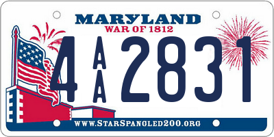 MD license plate 4AA2831