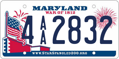 MD license plate 4AA2832