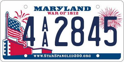 MD license plate 4AA2845