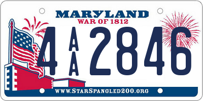 MD license plate 4AA2846