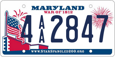 MD license plate 4AA2847