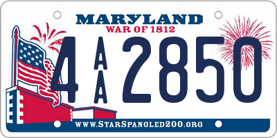 MD license plate 4AA2850