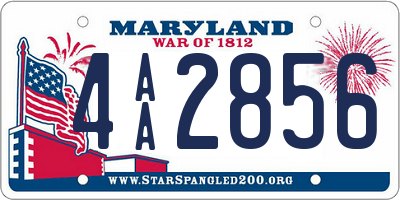 MD license plate 4AA2856