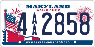 MD license plate 4AA2858