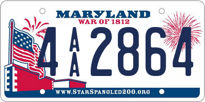 MD license plate 4AA2864