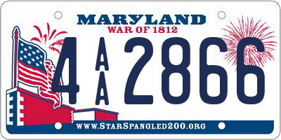 MD license plate 4AA2866