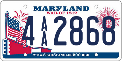 MD license plate 4AA2868