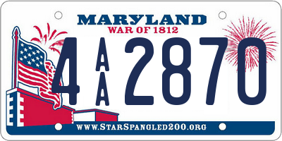 MD license plate 4AA2870