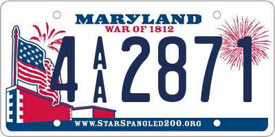 MD license plate 4AA2871