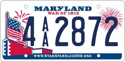 MD license plate 4AA2872