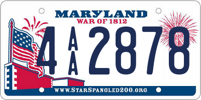 MD license plate 4AA2878