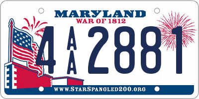 MD license plate 4AA2881