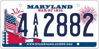 MD license plate 4AA2882