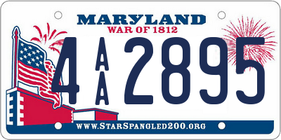 MD license plate 4AA2895