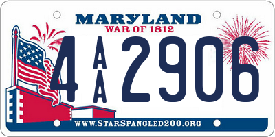 MD license plate 4AA2906