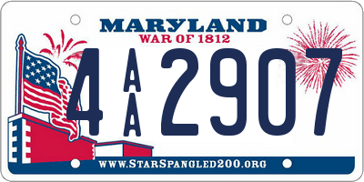 MD license plate 4AA2907