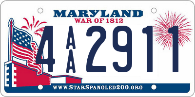 MD license plate 4AA2911