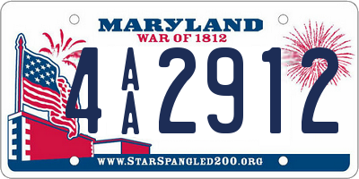 MD license plate 4AA2912