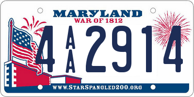 MD license plate 4AA2914