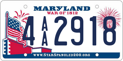 MD license plate 4AA2918