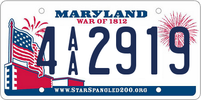 MD license plate 4AA2919