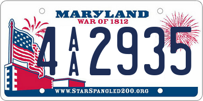 MD license plate 4AA2935