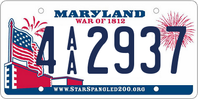 MD license plate 4AA2937