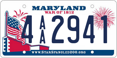 MD license plate 4AA2941