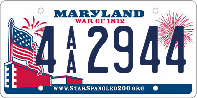 MD license plate 4AA2944