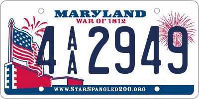 MD license plate 4AA2949