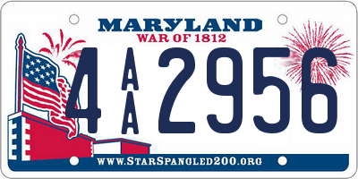 MD license plate 4AA2956
