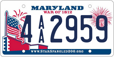 MD license plate 4AA2959