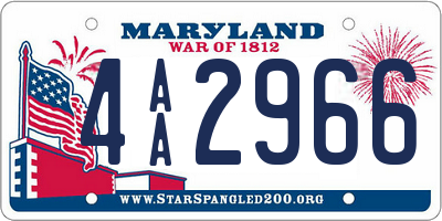 MD license plate 4AA2966