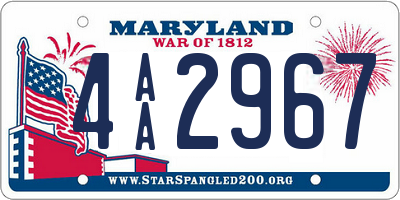 MD license plate 4AA2967