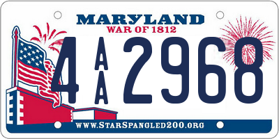 MD license plate 4AA2968