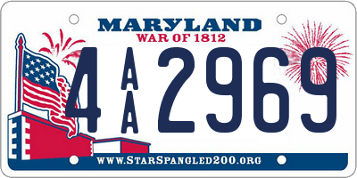 MD license plate 4AA2969