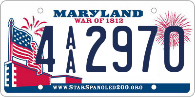 MD license plate 4AA2970