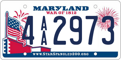 MD license plate 4AA2973