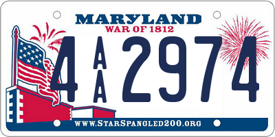 MD license plate 4AA2974