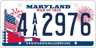 MD license plate 4AA2976